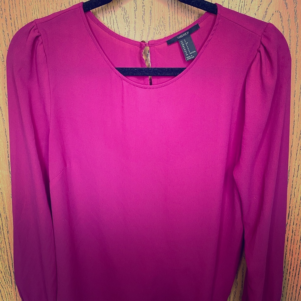 Magenta Forever 21 Blouse